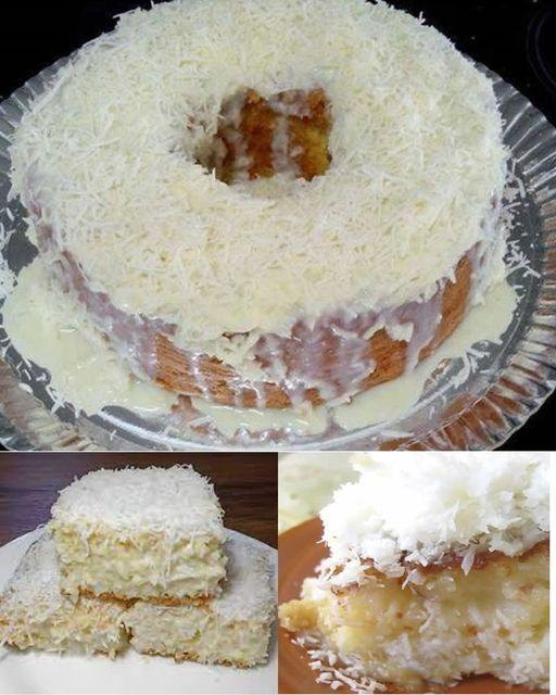 Bolo de Coco Molhadinho Delicioso