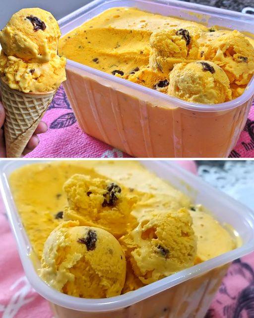 Sorvete Caseiro de Creme com um Toque de Passas